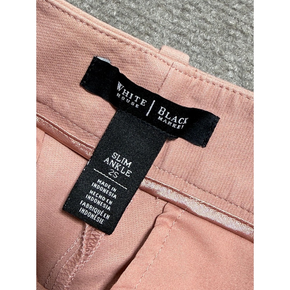 White House Black Market Pants Womens 2S Pink Slim Ankle Stretch Career - Picture 3 of 8